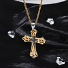 304 Stainless Steel Pendant Necklaces NJEW-H058-04GP-2