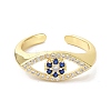 Evil Eye Real 18K Plated Cuff Rings for Women Gift ZIRC-C021-03G-2