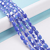 Faceted Electroplated Glass Beads Strands GLAA-G092-D04-2