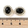 Natural Obsidian Sew on Rhinestone KK-P283-02A-G-3