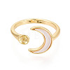Moon Brass Shell Cuff Rings Setting KK-T079-23G-2