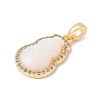 Brass with Shell and Cubic Zirconia Charms KK-Q030-07G-3