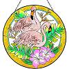 Flamingo Shape Stained Acrylic Art Window Planel STGL-PW0001-29A-1