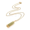 Double Pointed Mixed Stone Pendant Necklace for Girl Women NJEW-JN03684-3