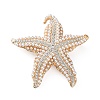 Starfish Alloy Rhinestone Lapel Pins for Backpack Clothes JEWB-H032-01G-2