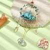 Synthetic Turquoise & Dyed Natural Quartz Crystal with Glass Pendant Decorations HJEW-TA00123-01-2