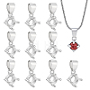 10Pcs Brass Pendant Cabochon Settings KK-PH0015-48-1