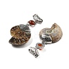 Natural Carnelian Fossil Snail Pendants G-F062-15-3