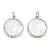 Rack Plating Brass & Natural White Shell Pendants SH-CBA6629-32P-1