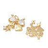 Brass Micro Pave Clear Cubic Zirconia Pendants CU-CBA9FFD-03G-2