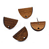 20 Pairs Walnut Wood Stud Earring Findings MAK-TAG0001-02-1