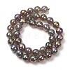 Electroplated Natural Agate Beads Strands G-B191-A07-10mm-03-4