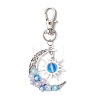 Synthetic Moonstone & Alloy Moon Sun Pendant Decorations HJEW-JM04647-4
