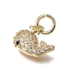 Brass Micro Pave Clear Cubic Zirconia Charms KK-D110-08B-G-2