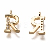 Brass Micro Pave Clear Cubic Zirconia Charms ZIRC-B002-39G-R-2