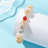 Cat Paw Shape Natural Bodhi Root & Carnelian & Synthetic Imperial Jasper Beaded Stretch Bracelets for Women BJEW-TA00732-2