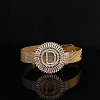 Brass Micro Pave Clear Cubic Zirconia Bangles for Women FS-WGA7409-04-1