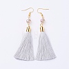 Ice Silk Thread Tassel Dangle Earrings EJEW-P142-A01-1