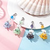 4Pcs Handmade Lampwork Octopus Pendant Decorations HJEW-TA00430-1
