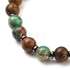 Round Natural Wood Beads Stretch Bracelets BJEW-JB05554-02-2