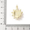 Heart Brass Pendants KK-D426-16C-G-3