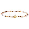 Bohemian Glass Seed Beads & Brass Stretch Bracelets for Women TI8364-13-1