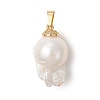 Natural Baroque Keshi Pearl Pendants PALLOY-JF05421-1