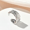 304 Stainless Steel Cuff Open Rings for Women RJEW-L341-03B-P-1