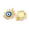 Rack Plating Brass Micro Pave Cubic Zirconia Pendants KK-H486-22G-04-2