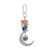 Hollow Moon Alloy & Gemstone Pouch Pendant Decooration HJEW-JM01968-4