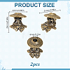 2Pcs Brass European Beads KK-HY0004-62AG-2