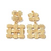 knit Textured Square Ion Plating(IP) 304 Stainless Steel Stud Earrings for Women EJEW-L287-029G-2