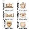 Craftdady 6Pcs 6 Styles Zinc Alloy Twist Bag Lock Purse Catch Clasps PURS-CD0001-01-3