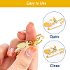 10Pcs 10 Style Easter Egg & Rabbit & Carrot Alloy Enamel Charms Safety Pin Brooch JEWB-CA0001-22-5