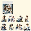 16Pcs PET Baroque Maiden Waterproof Stickers Self-Adhesive Stickers PW-WG5252D-04-1