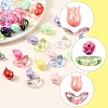 48Pcs 2 Styles UV Plated Acrylic Beads SACR-FS0001-37-2