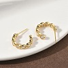 Brass Micro Pave Clear Cubic Zirconia Stud Earrings EJEW-G452-07G-3