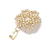 Natural Rose Quartz Faceted Round Cluster Flower Pendants PALLOY-MZ01197-08-4