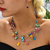 Bohemian Style Alloy & Shell Nuggets Beaded Multilayer Necklaces & Dangle Earrings Sets FS-WG9A8A7-01-1