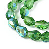 Transparent Electroplate Glass Beads Strands EGLA-N023-6x8mm-A09-3