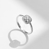 Rhodium Plated 925 Sterling Silver Moissanite Finger Rings for Women WG1C4E3-04-3