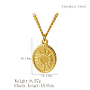 Stylish Stainless Steel Sunbeam Pendant Necklace for Women's Daily Wear KZ7444-3-1