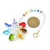 Flower Faceted Glass Pendant Decoration HJEW-TA00040-01-2