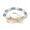 Imitate Austrian Crystal Bicone Glass Beaded Finger Rings X1-RJEW-TA00003-04-7