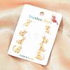 4 Pairs 304 Stainless Steel Stud Earrings EJEW-G469-02G-01-1