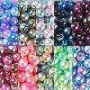 Rainbow ABS Plastic Imitation Pearl Beads OACR-CJ0001-02-3