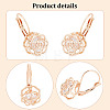 2 Pairs 2 Colors Clear Cubic Zirconia Rose Flower Leverback Earrings EJEW-AN0002-85-3