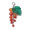 Grape Natural Carnelian Pendant Decorations HJEW-TA00266-02-1
