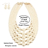 ABS Plastic Imitation Pearl Round Beaded Multilayer Necklaces & Dangle Earrings Sets WGC2095-02-5