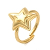 Star Brass Adjustable Rings for Women RJEW-A048-02G-1